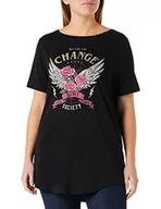Koszulki i topy damskie - ONLY CARMAKOMA Women's CARLIMA Life Long S/S TOP Box JRS T-Shirt, Black/Print:Change, M-46/48, czarny/nadruk: zmieniający się, 46 - miniaturka - grafika 1