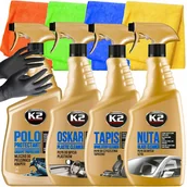 Kosmetyki samochodowe - K2 Zestaw Kosmetyków Do Pielęgnacji Auta Wnętrza Płyny Ścierki - miniaturka - grafika 1