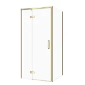 Kabiny prysznicowe - Kabina prysznicowa Cersanit Larga 90x90x195 kwadratowa złoty mat transparentne S601-466 - miniaturka - grafika 1