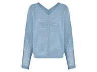 Swetry damskie - esmara® Sweter damski ażurowy (Niebieski, XS (32/34)) - miniaturka - grafika 1