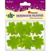 Pozostałe akcesoria dla plastyków - Titanum Filcowe koniczyny czterolistne jasnozielone 8szt - miniaturka - grafika 1
