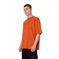 Bluzy męskie - Armani Exchange Męska bluza polo oversized Heavy Cotton Jersey Embossed Logo Jumper Polo Sweater, pomarańczowy, XS - miniaturka - grafika 1