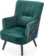 Fotele - Elior Zielony welurowy fotel wypoczynkowy - Pavos - miniaturka - grafika 1