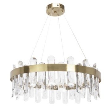 Lampa Sufitowa Wisząca Led Złota Kryształowa do Salonu Sypialni Nowoczesna