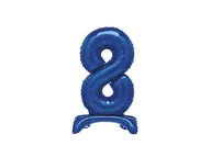 Balony i akcesoria - Balon foliowy stojący cyfra 8 niebieski - 76 cm - 1szt. - miniaturka - grafika 1