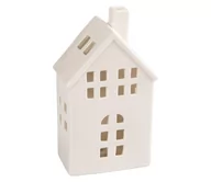 Ozdoby bożonarodzeniowe - Domek z porcelany na świeczkę 19,4 cm biały - miniaturka - grafika 1