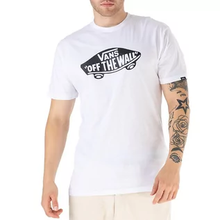 Koszulki sportowe męskie - Koszulka Vans Style 76 SS VN00004XYB21 - biała - grafika 1