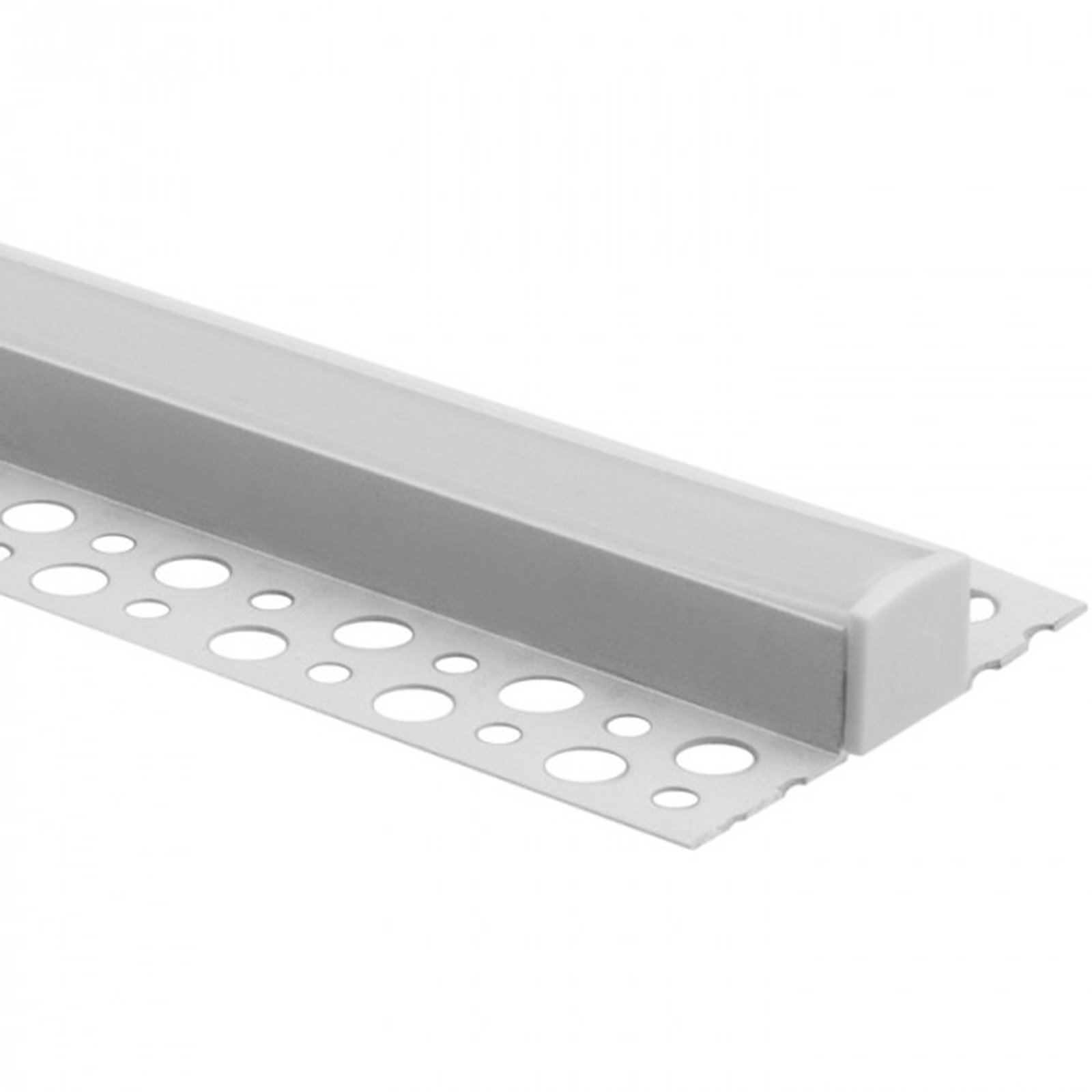 Profil Aluminiowy Natynkowy Bia³y do LED do P³yt KARTON / GIPS 2m z Mlecznym Kloszem i Zaœlepkami Ecolight