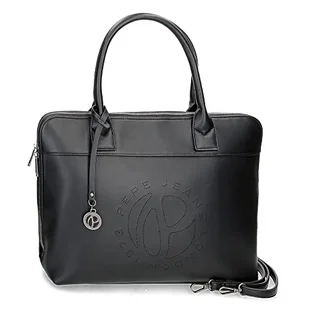 Pepe Jeans Mabel Dostosowana torba na laptopa 13,3 cala, czarna, 27 x 32 x 10 cm, skóra PU, czarno-biała, dostosowana torba na laptopa, czarny/biały, Dostosowana torba na laptopa - Koszulki i topy damskie - miniaturka - grafika 1