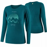 Koszulki sportowe damskie - LS1415W Koszulka damska z długim rękawem OUTDOOR WOOL PRO zielony S - GÓRY 13 - miniaturka - grafika 1