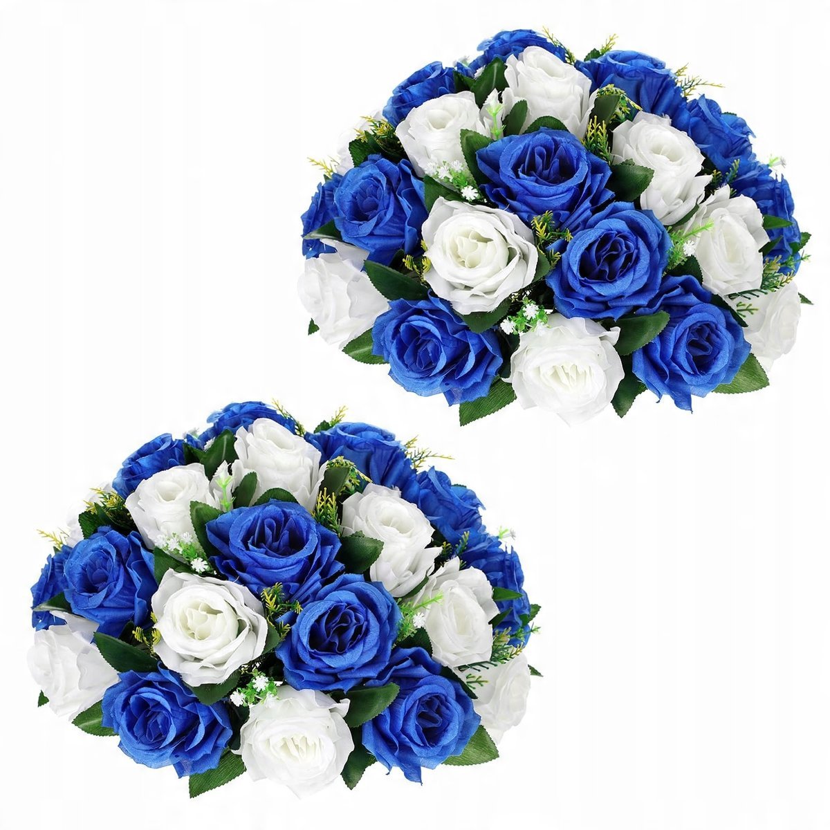 Zestaw 2 sztucznych róż kula kwiatowa z 30 różami sztuczne jedwabne kwiaty