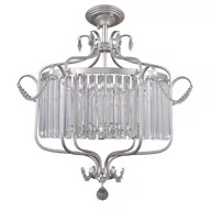 Lampy sufitowe - Italux Plafon LAMPA sufitowa RINALDO PNPL-33057-6B-CH.S glamour OPRAWA metalowa okrągła crystal kryształki srebrna szampańska PNPL-33057-6B-CH.S - miniaturka - grafika 1