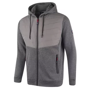 Lee Cooper Workwear LCJKT126 męska bluza z kapturem z zamkiem błyskawicznym na całej długości, termiczna pikowana bluza z kapturem, kurtka, szary marl, L - Bluzy męskie - miniaturka - grafika 1