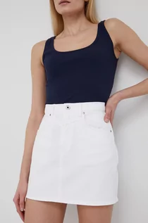 Spódnice - Pepe Jeans spódnica jeansowa bawełniana RACHEL SKIRT kolor biały mini prosta - grafika 1