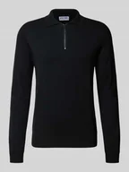 Swetry męskie - Sweter z dzianiny z kołnierzykiem polo - miniaturka - grafika 1