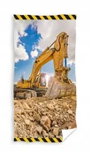 Okrycia kąpielowe dla dzieci - RĘCZNIK bawełniany KOPARKA 70x140 MASZYNY BUDOWA - miniaturka - grafika 1