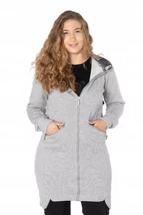 Ciepła Długa Bluza Tunika Dresowa Damska 209-3 r S - Bluzy damskie - miniaturka - grafika 1