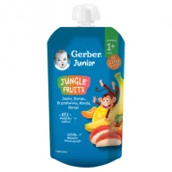Desery dla dzieci - Gerber Junior Deserek jabłko banan brzoskwinia morela mango powyżej 1+ roku 110 g - miniaturka - grafika 1