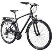 Rowery - Rower trekkingowy INDIANA X-Road 1.0 M19 28 cali Czarny - miniaturka - grafika 1