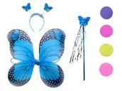 Dodatki do strojów karnawałowych - SKRZYDŁA MOTYLA OPASKA I RÓŻDŻKA - miniaturka - grafika 1