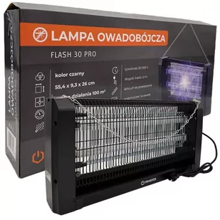 LAMPA OWADOBÓJCZA NA KOMARY MUCHY OWADY UV 30W CZARNA - Lampy owadobójcze - miniaturka - grafika 1