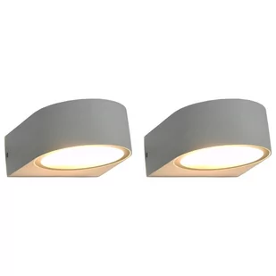 vidaXL Zewnętrzne lampy ścienne, 2 szt., 11 W, białe, okrągłe - Lampy ogrodowe - miniaturka - grafika 1