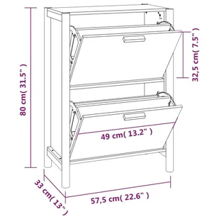 Lumarko Szafka na buty, 57,5x33x80 cm, materiał drewnopochodny - Szafki na buty - miniaturka - grafika 11