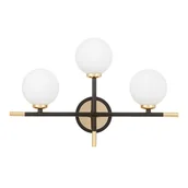 Lampy ścienne - MARSIADA TRIO NEO kinkiet czarno-złoty z mlecznymi kulkami 3xG9 - miniaturka - grafika 1