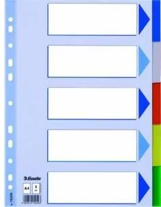Esselte PRZEKLADKI Z PP KOLOROWE A4 5 KART - Przekładki do segregatorów - miniaturka - grafika 1