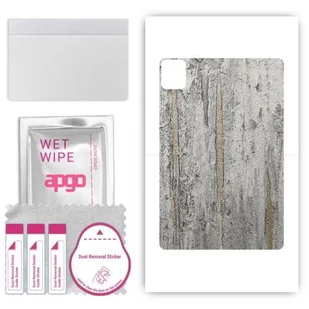folia naklejka skórka strukturalna na TYŁ do Apple iPad Pro 11 5 gen. 2024 - Beton Złote Paski - apgo SKINS - Akcesoria do tabletów i e-booków - miniaturka - grafika 1