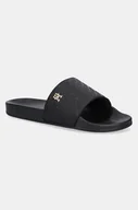 Klapki i japonki damskie - Tommy Hilfiger klapki TH MONOGRAM POOLSIDE damskie kolor czarny FW0FW08525 - miniaturka - grafika 1