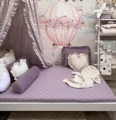 Koce i narzuty dla dzieci - PIKOWANA NARZUTA 110x190cm CIEMNA LAWENDA - miniaturka - grafika 1