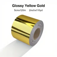 Rękodzieło - TEMU 1 Rolka Złotego Folii do Przenoszenia Ciepła dla Gorącego Stemplowania, Rzemiosła Skórzane, DIY Scrapbooking - 5cmx120m/2inx130yd Metaliczne - miniaturka - grafika 1