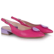 Czółenka - Czółenka damskie z odkrytą piętą D&A S.Barski CR51-012 FUSHIA 37 - miniaturka - grafika 1