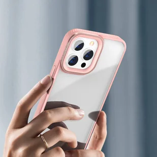 Baseus Crystal Phone Case pancerne etui do iPhone 13 Pro Max z żelową ramką różowy (ARJT001104) hurtel-78666-0 - Etui i futerały do telefonów - miniaturka - grafika 25