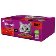 Mokra karma dla kotów - Whiskas Klasyczne Posiłki - mokra karma dla dorosłego kota, w sosie (kawałki z: wołowiną, kurczakiem, jagnięciną, drobiem) 80 x 85 g - miniaturka - grafika 1