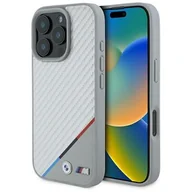 Etui i futerały do telefonów - BMW BMHMP16L23PUDTS iPhone 16 Pro 6.3" szary/grey hardcase M Carbon Tricolor Line MagSafe - miniaturka - grafika 1