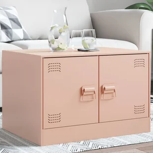 vidaXL Stolik kawowy różowy 67x50x44 cm stalowy - Ławy i stoliki kawowe - miniaturka - grafika 1