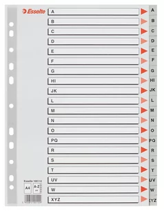 Esselte Przekładki PCV szare A4 A-Z 100112 - Przekładki do segregatorów - miniaturka - grafika 1