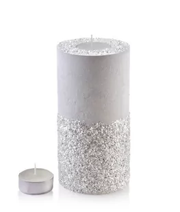 ŚWIECA LAMPION WALEC 120X240 DIAMENT BIAŁY PORCELANA - Świeczniki - miniaturka - grafika 1