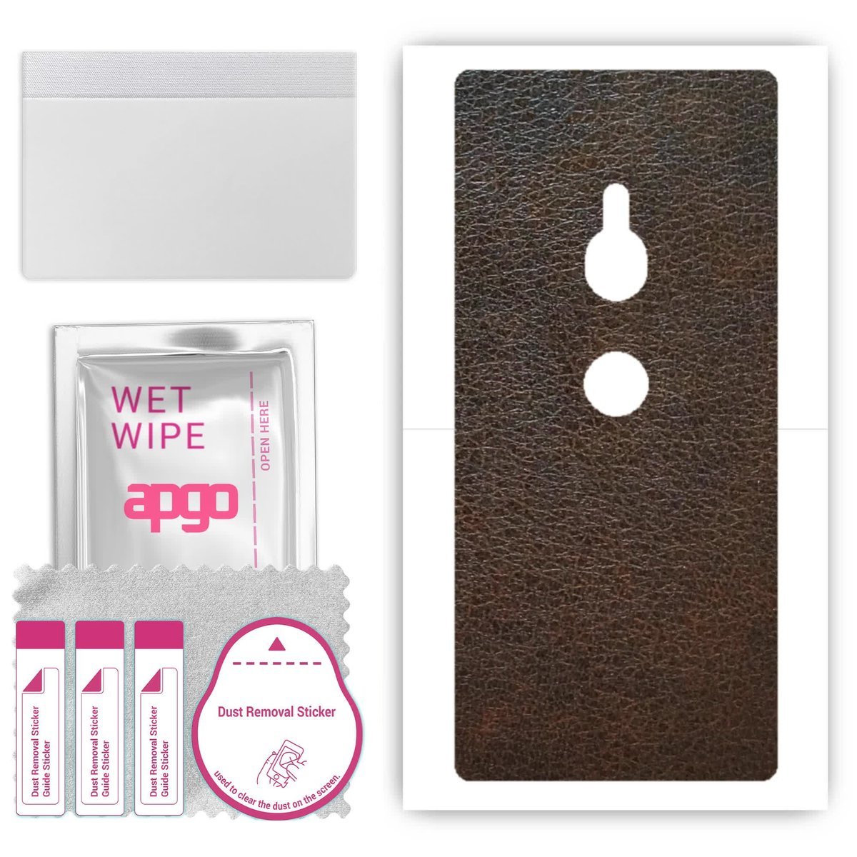 Folia naklejka skórka strukturalna na TYŁ do Sony Xperia XZ2 - Skóra Brązowa - apgo SKINS