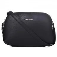 Torebki damskie - David Jones - Damska Torba na Ramię Wiele Kieszeni - Torebka Zamkiem błyskawicznym Skórzana PU - Mała Crossbody Messenger Bag - Torby Kopertówka - Modna Robocza Podróżna - Czarny - miniaturka - grafika 1