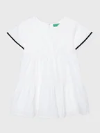 Sukienki i spódniczki dla dziewczynek - United Colors Of Benetton Sukienka letnia 4O9TGV00P Biały Regular Fit - miniaturka - grafika 1