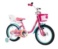 Rowery - Kimet Simplebike Rower dziewczęcy 16'' kółka boczne różowy - miniaturka - grafika 1