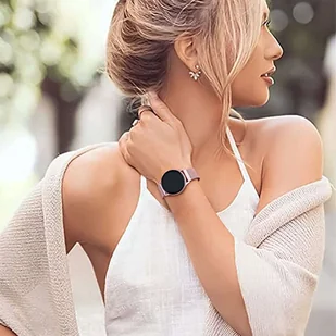 Bransoleta Uniwersalna Alogy Milanese Magnetic Strap Pasek z magnesem do smartwatcha 22mm Różowy - Akcesoria do smartwatchy - miniaturka - grafika 9