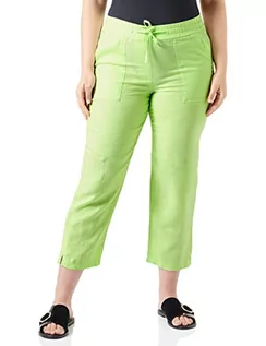 Spodnie damskie - Gerry Weber Damskie spodnie lniane 7/8 Easy Fit spodnie rekreacyjne skrócone 7/8 spodnie jednokolorowe długość 7/8, Light Lime, 42 Kr�tki - grafika 1