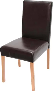 Krzesło do jadalni Littau, krzesło kuchenne, imitacja skóry ~ brąz, jasne nogi - Krzesła - miniaturka - grafika 1