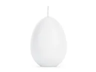 Wielkanoc - PartyDeco Świeca Jajko, biały, 10 cm SO2-008 [17388099] - miniaturka - grafika 1