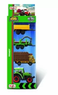 Samochody i pojazdy dla dzieci - MAISTO 12563 Traktor 3' z akcesoriami 4 elementy - miniaturka - grafika 1