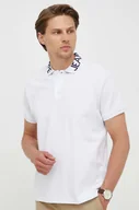 Koszulki męskie - Pepe Jeans polo bawełniane kolor biały z nadrukiem - miniaturka - grafika 1